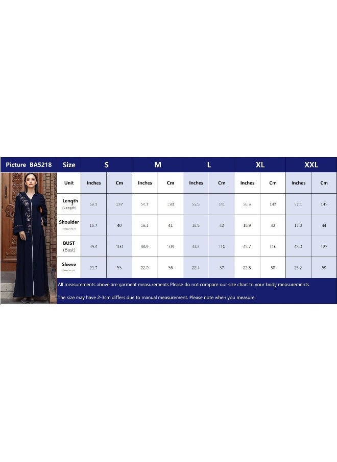 Navy Blue V-Neck Vintage Dress