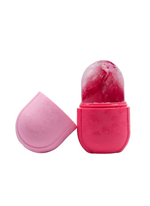 Ice Roller for Face and Eye Ice Face RollerFacial Beauty Ice Roller Skin Care Tools Ice Facial Cube Gua Sha Face Massage Silicone Ice Mold for Face Beauty Pink