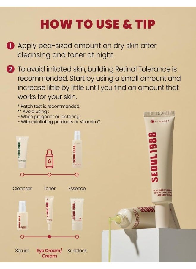 SEOUL 1988 Eye Cream 30ml, Retinal Liposome 4% + Fermented Bean