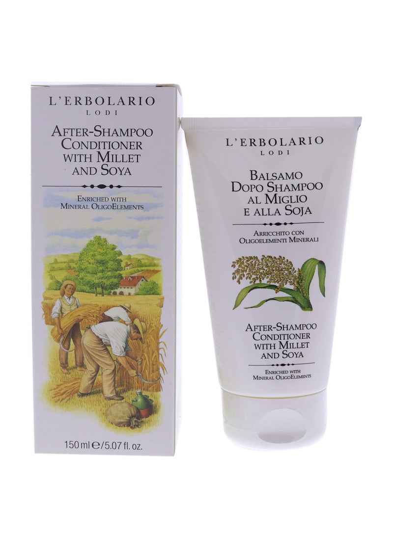 L'Erbolario After-Shampoo Conditioner With Millet And Soya - Rich, Creamy Formula Detangles Hair Easily - Shines With Renewed Gloss - Provides Nourishment And Restores Brittle, Damaged Hair - 5.07 Oz
