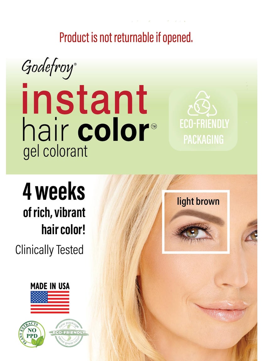 Godefroy Instant Hair Color 3 applications per kit - Light Brown Starter Pack 3 Application Kit