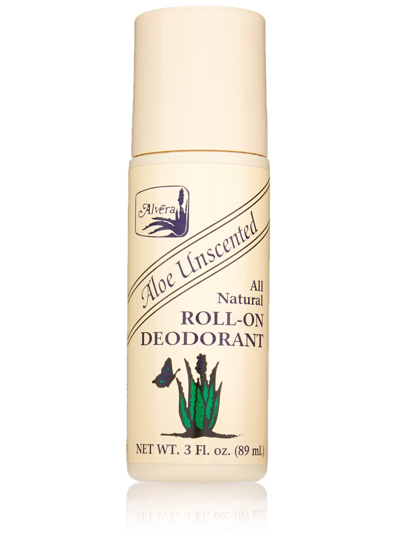 Alvera, All Natural Roll-On Deodorant, 89ml Bottle - Aloe Unscented
