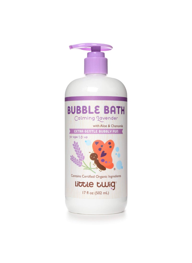 Little Twig Bubble Bath, Baby Bath Essential with Natural Plant Derived Formula, Vegan, Gluten-Free, Paraben-Free, Calming Lavender Scent, 17 fl. oz