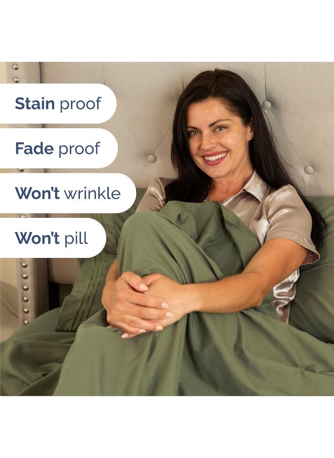 Queen Size Sheet Set - 6 Piece Set - Hotel Luxury Bed Sheets - Extra Soft - Deep Pockets - Easy Fit - Breathable & Cooling Sheets - Wrinkle Free - Green - Sage Green Bed Sheets - Queens Sheets - 6 PC