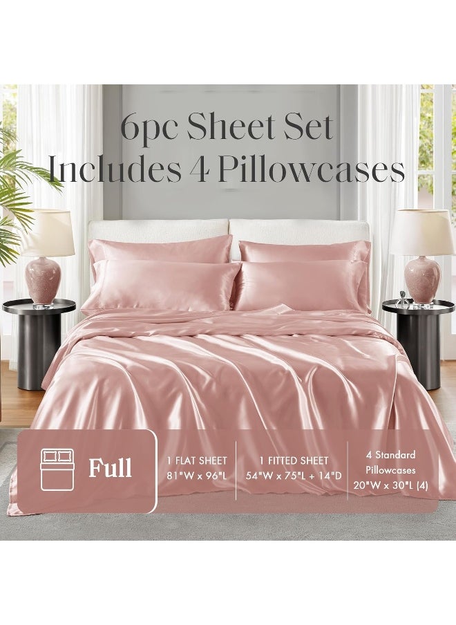 Madison Park Essentials Satin Sheet Set Luxury and Silky with Natural Sheen, Elastic 14