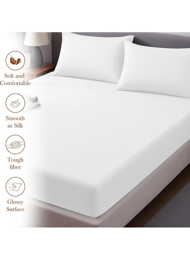 Linenwalas 100% Supima Cotton King Fitted Sheet, Premium Luxury Bed Sheets - King Size, 1200 Thread Count, 16