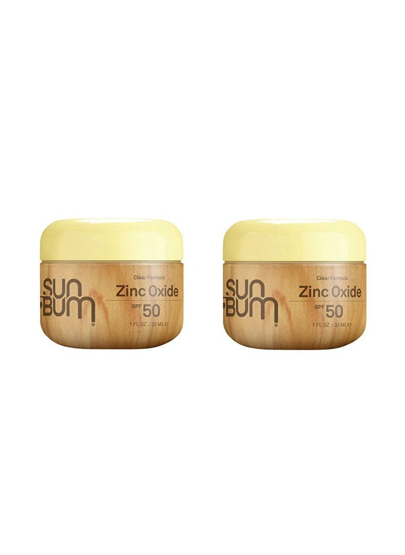 Sun Bum Original Moisturizing Sunscreen Clear Zinc SPF 50 | Vegan and Reef Friendly | Octinoxate & Oxybenzone Free | Broad Spectrum UVA/UVB Sunscreen with Vitamin E | 1 oz | Pack of 2