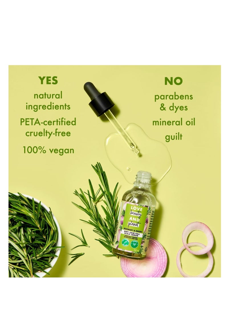Love Beauty & Planet Onion & Rosemary & Dynagen Anti Hairfall Scalp Serum, 50Ml | No Parabens