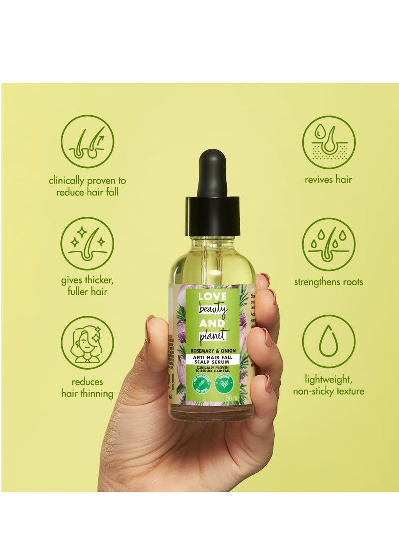 Love Beauty & Planet Onion & Rosemary & Dynagen Anti Hairfall Scalp Serum, 50Ml | No Parabens