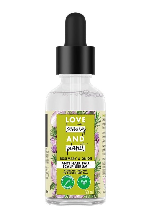 Love Beauty & Planet Onion & Rosemary & Dynagen Anti Hairfall Scalp Serum, 50Ml | No Parabens