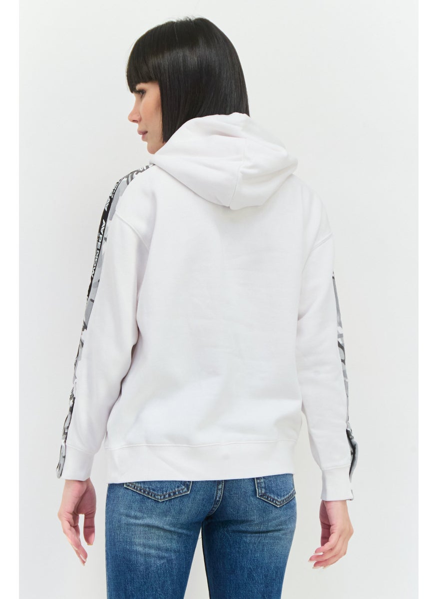 Women Brand Logo Long Sleeves Sweatshirt, White