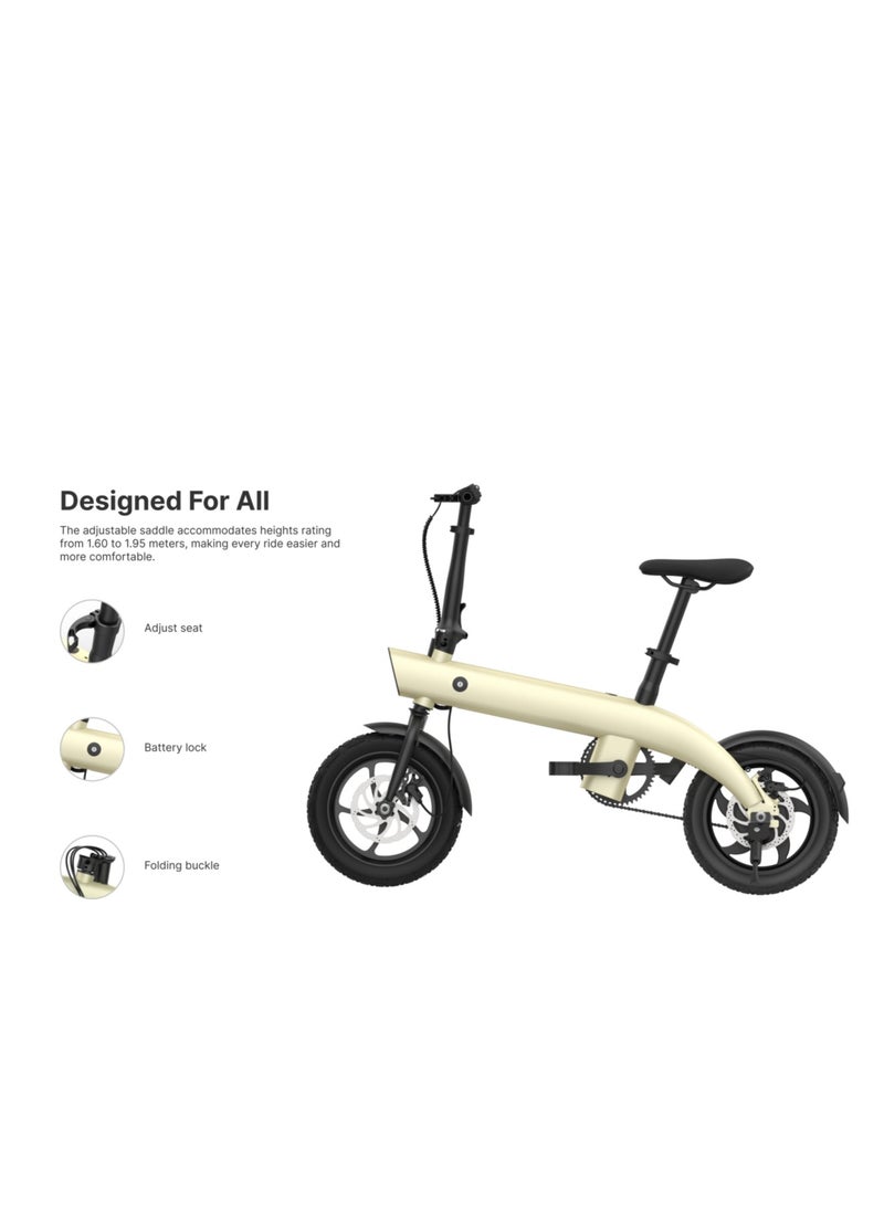 H2C Micro Electric Bicycle 20kg Lightweight Foldable E-Bike With 250w Motor, 40-45km Power Assist, 36v15.2ah Detachable Battery, 14