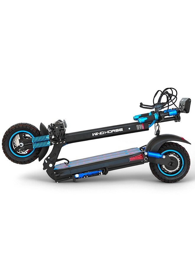 H5 Folding Electric Scooter, 1200W Motor, 48V 13Ah Battery, 50KM/H Max Speed, 30KM Range, 10 Inches Tires, Dual Suspension and Remote Lock