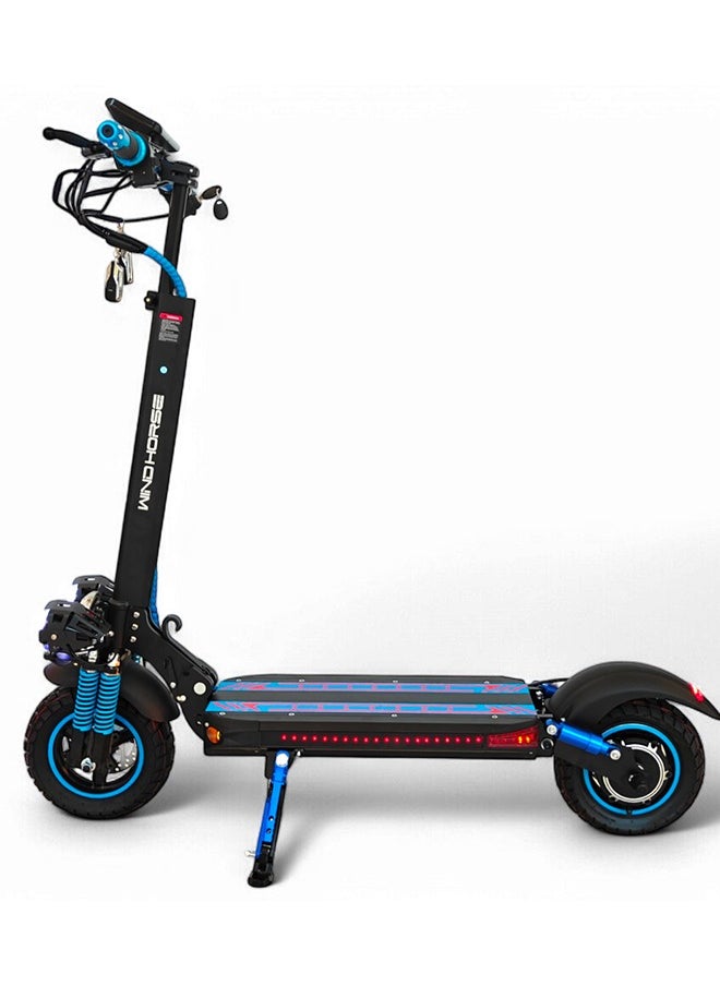 H5 Folding Electric Scooter, 1200W Motor, 48V 13Ah Battery, 50KM/H Max Speed, 30KM Range, 10 Inches Tires, Dual Suspension and Remote Lock