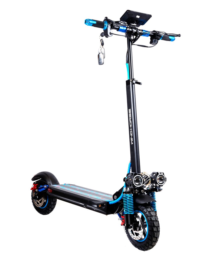H5 Folding Electric Scooter, 1200W Motor, 48V 13Ah Battery, 50KM/H Max Speed, 30KM Range, 10 Inches Tires, Dual Suspension and Remote Lock