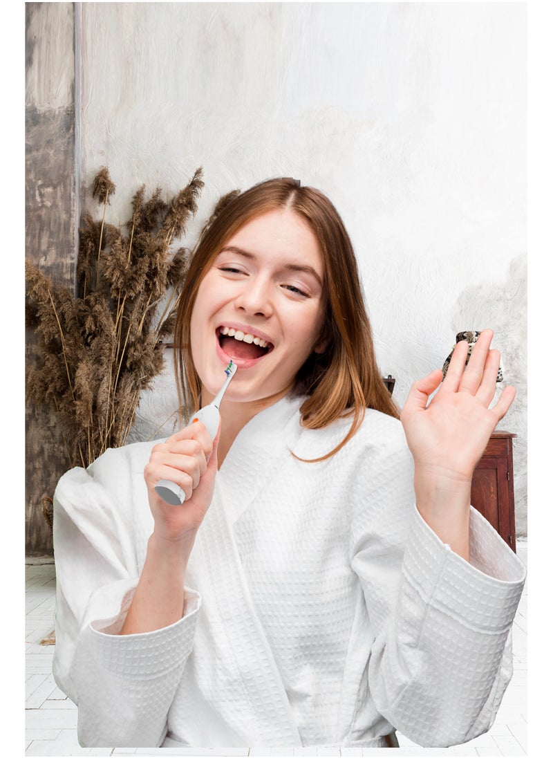 Lifestyle Water Floss & Sonic Electric Toothbrush 100mL with ×2 Replacement Brushes & 25 Days Battery Life / Food-Grade Material / Advanced Cleaning / Upgraded Dupont Bristles - White
