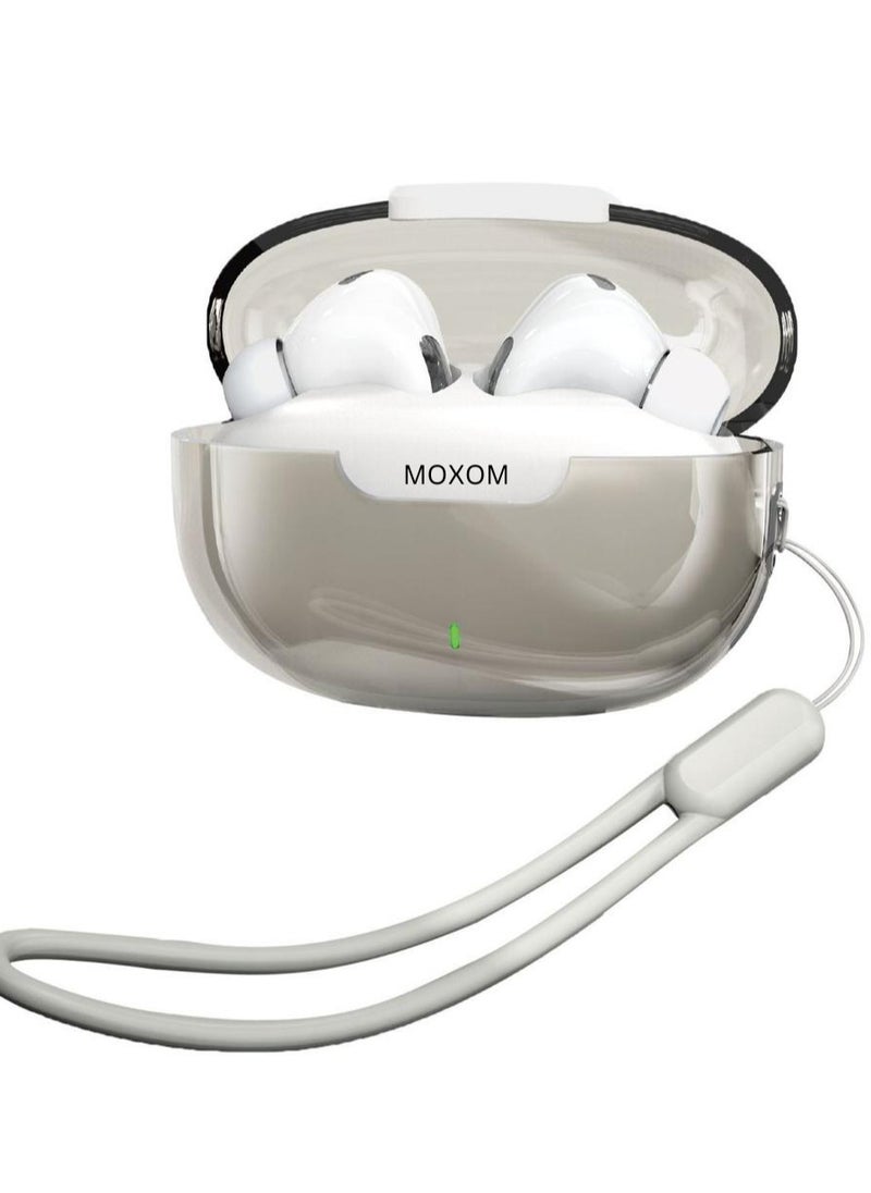 Moxom MX-TW72 Space Capsule Transparent TWS Wireless Earbuds with Extra Bass – High-Quality Sound and Sleek Design