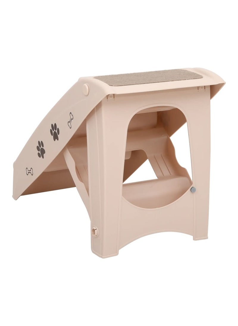 Folding Dog Stairs Cream 62x40x49.5 cm