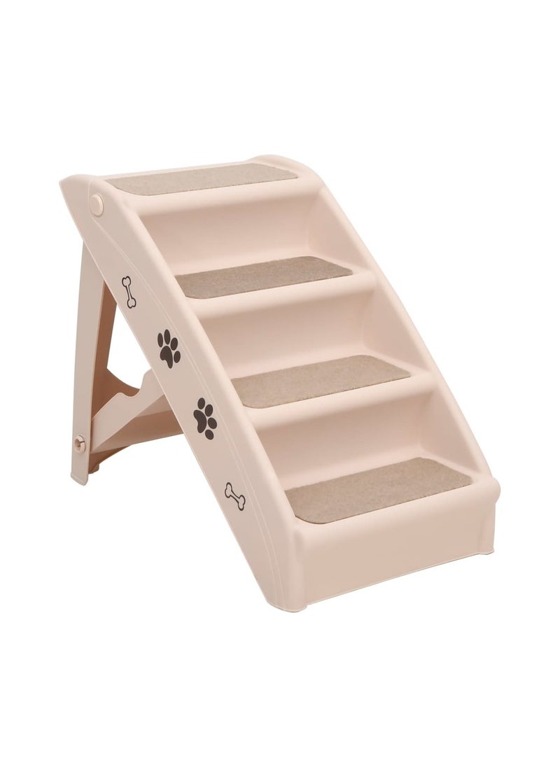 Folding Dog Stairs Cream 62x40x49.5 cm