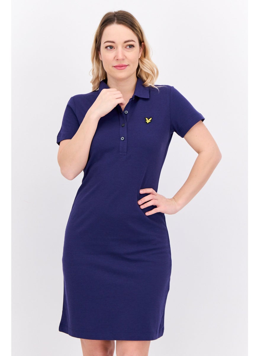 Women Embroidered Logo Mini Dress, Purple