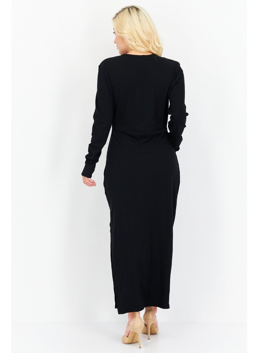 Women Cutout Knit Maxi Dress, Black