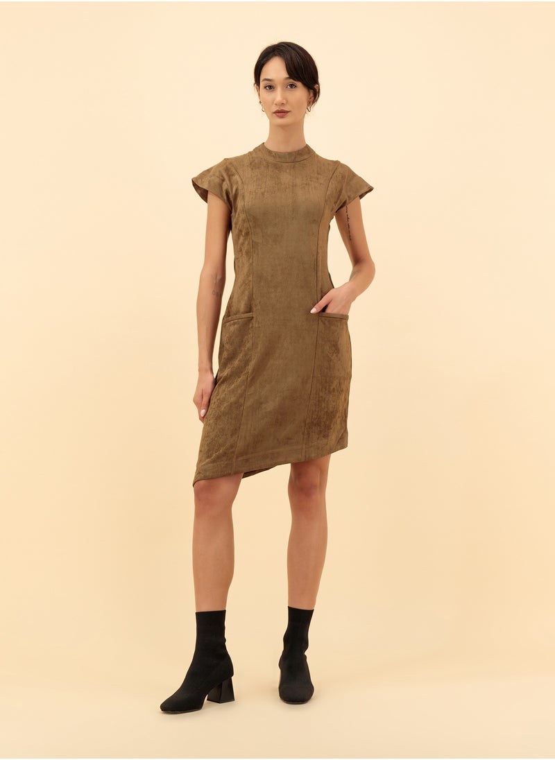 A-Line Suede Dress