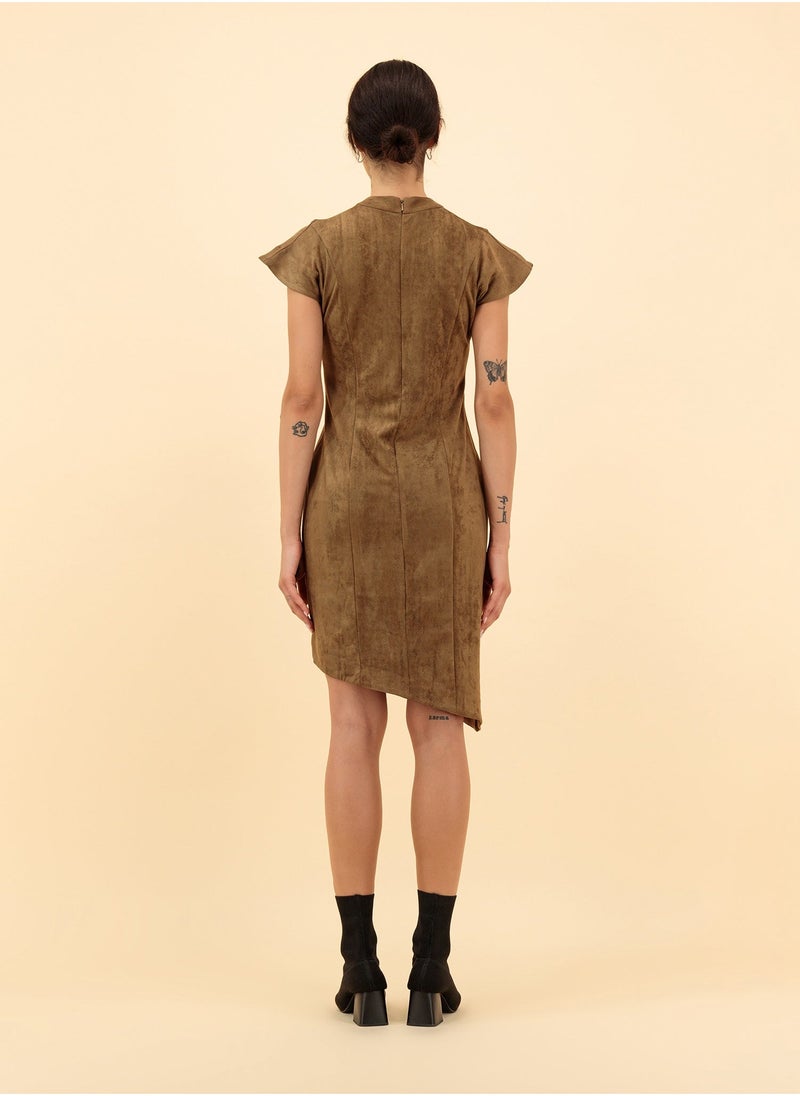 A-Line Suede Dress