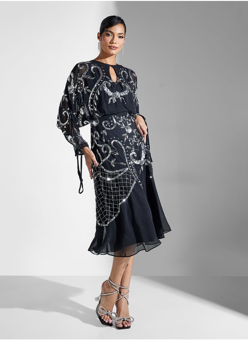 Embellished Midi Dress