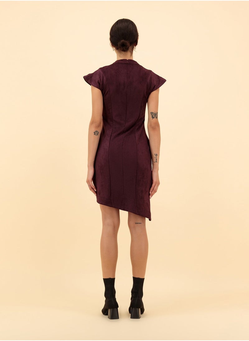 Burgundy Fitted Dress