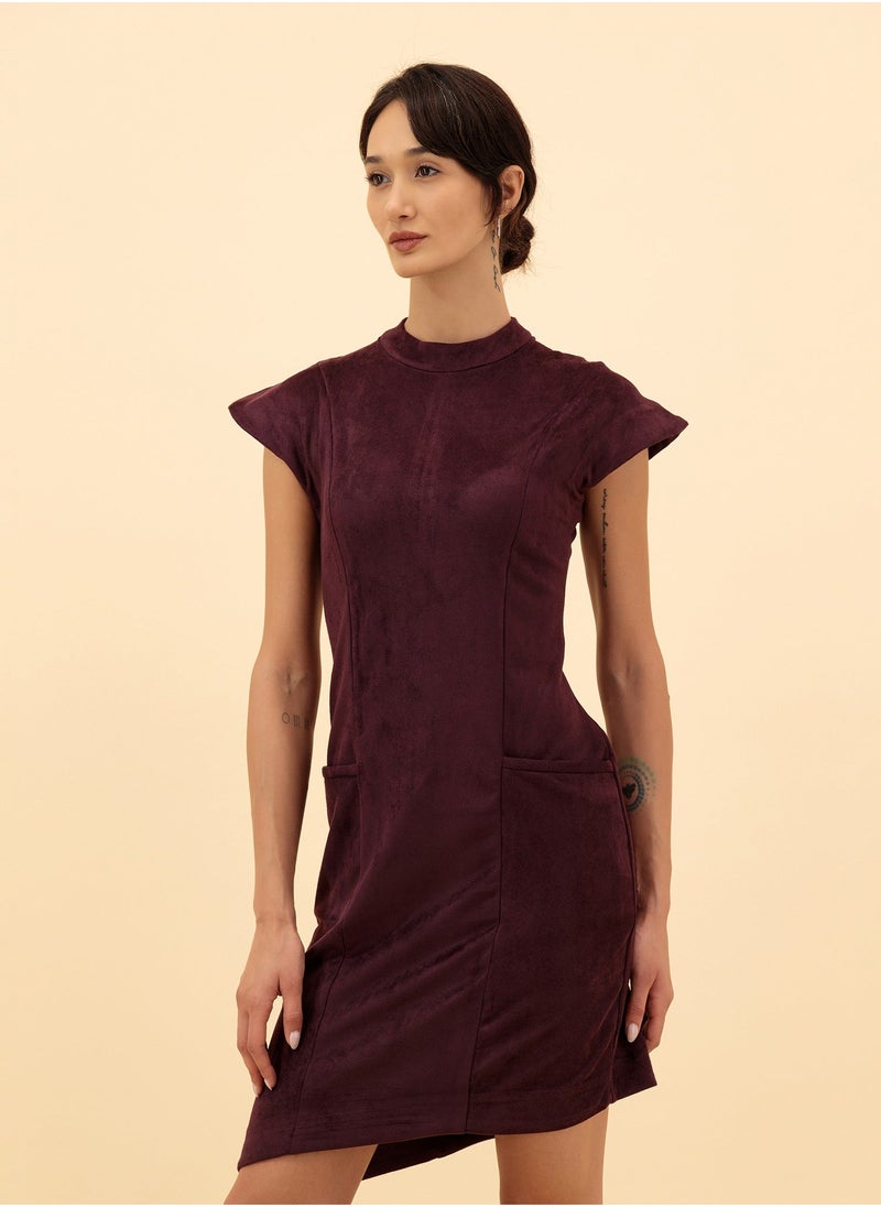 Burgundy Fitted Dress