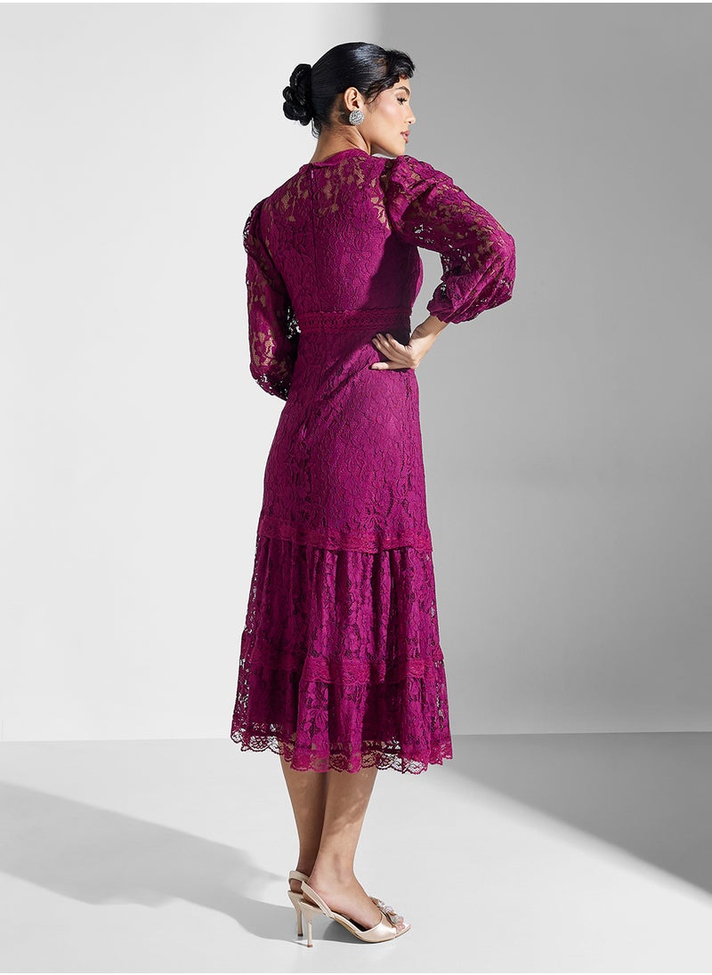 Lace Tiered Dress