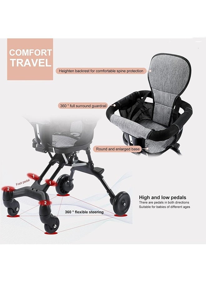 Baby Stroller, Baby Riding Magic Tool, Lightweight Foldable Baby Stroller, Two-Way Stroller, Four Wheels