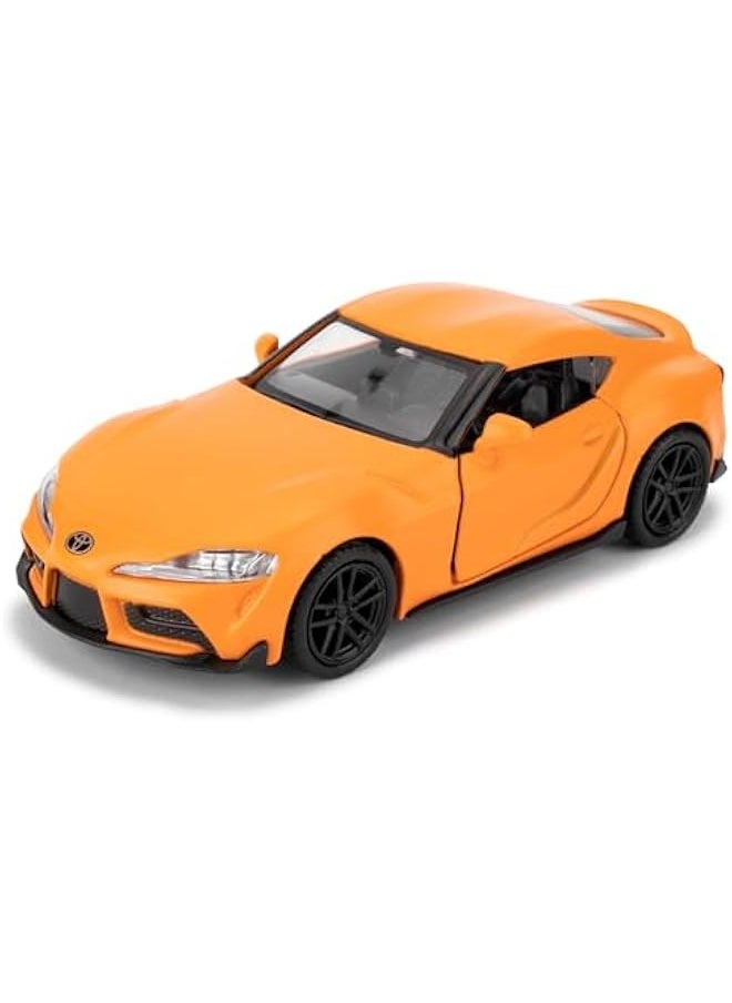 1/36 Toyota Supra Alloy Model Car with Pull Back Function Toy Car for Collecting and Decorating Model Toys, Car Gifts for Boys and Girls (Orange)