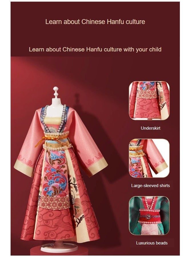 China Hanfu Dressing Doll Clothing Designer Handmade DIY Material Kit Birthday Gift for Girls Hanfu Design - Purple Chinese Traditional Formal Dress Clothing Toy Educational Cuteness Trendy New Fashion Popular Beautiful Festival Children's Character Creative Classical Traditional Tang Style Beauty [Can make 5 sets of formal dresses at the same time]