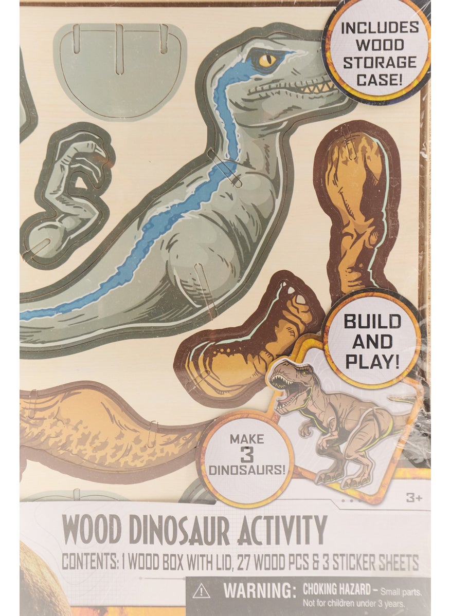 Wood Dinosaur Activity Building Set, Grey