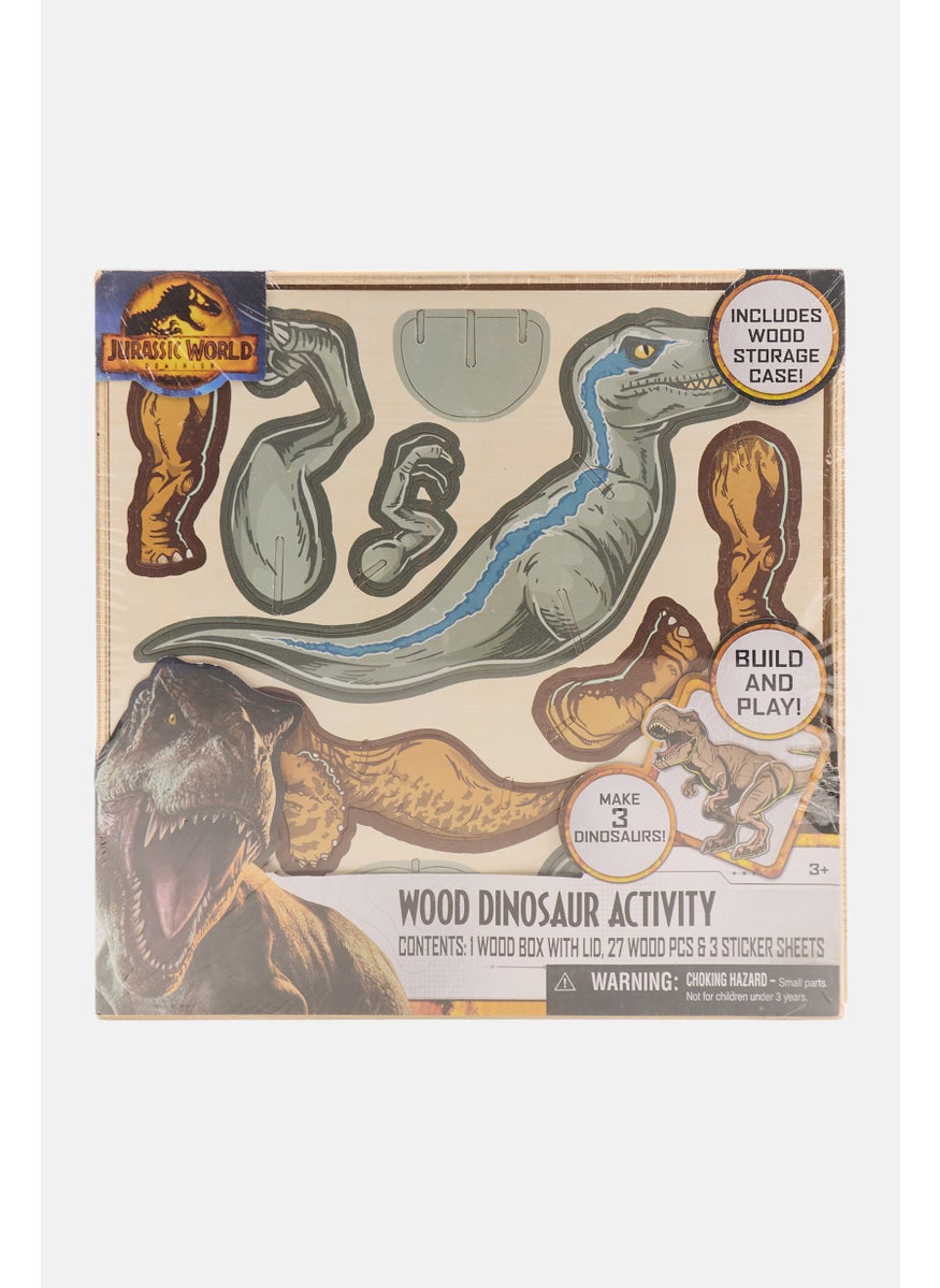 Wood Dinosaur Activity Building Set, Grey