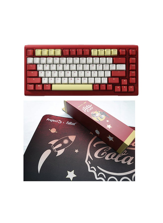DUCKY ProjectD  Fallout Tinker 75% & Mousepad Bundle, RGB, Cherry MX2A Red, US Gaming Keyboard