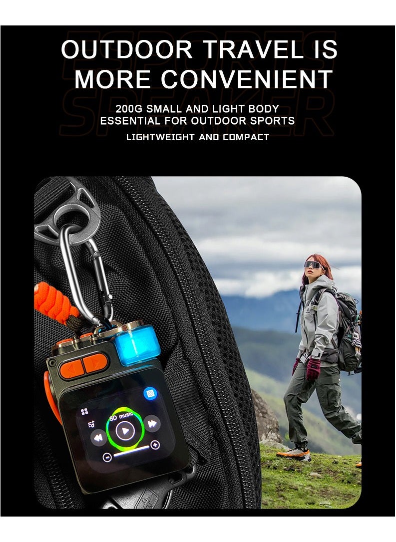 Soundtec Pocket Elite Speaker & Dialer with 2.64inch Touch LED Display & RGB Ambient Lights / 6H Working Time / 15m Transmission Range / Micro SD Card Slot / HiFi Sound / Mobile App / Cool Mech Appearance - Black