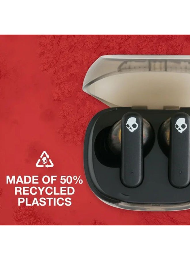 Smokin' Buds in-Ear Wireless Earbuds, 20 Hr Battery, 50% Renewable Plastics, Microphone, Works with iPhone Android and Bluetooth Devices - Midnight Smoke