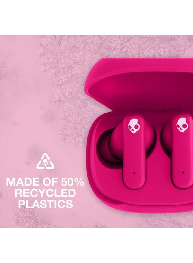 Smokin' Buds in-Ear Wireless Earbuds, 20 Hr Battery, 50% Renewable Plastics, Microphone, Works with iPhone Android and Bluetooth Devices - Pink