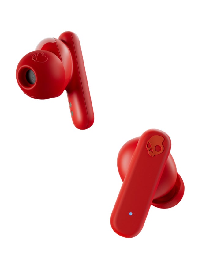 Smokin' Buds in-Ear Wireless Earbuds, 20 Hr Battery, 50% Renewable Plastics, Microphone, Works with iPhone Android and Bluetooth Devices - Flame Red