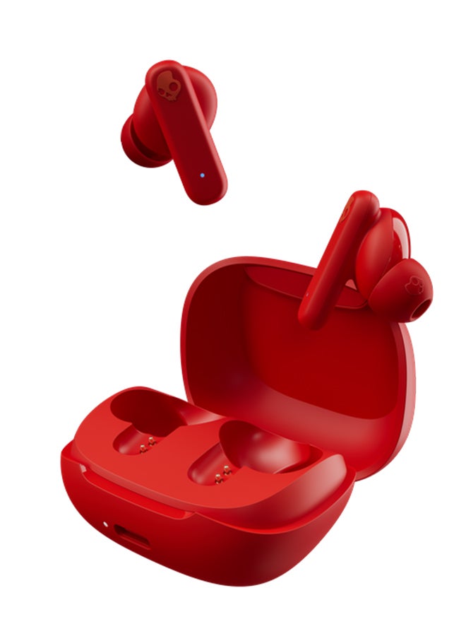 Smokin' Buds in-Ear Wireless Earbuds, 20 Hr Battery, 50% Renewable Plastics, Microphone, Works with iPhone Android and Bluetooth Devices - Flame Red
