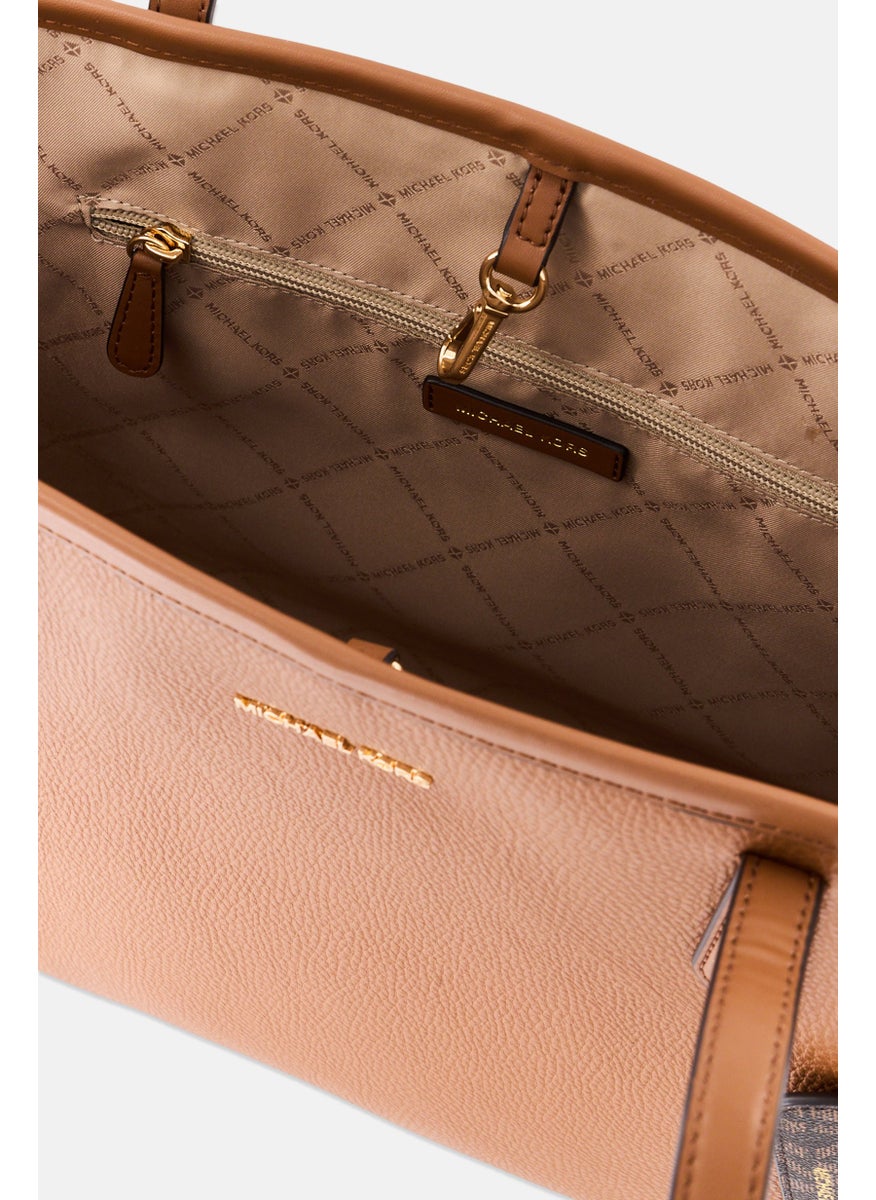 Women Brand Logo Tote Bag 30 H x 41 L x 13 W cm With Card Holder, Brown