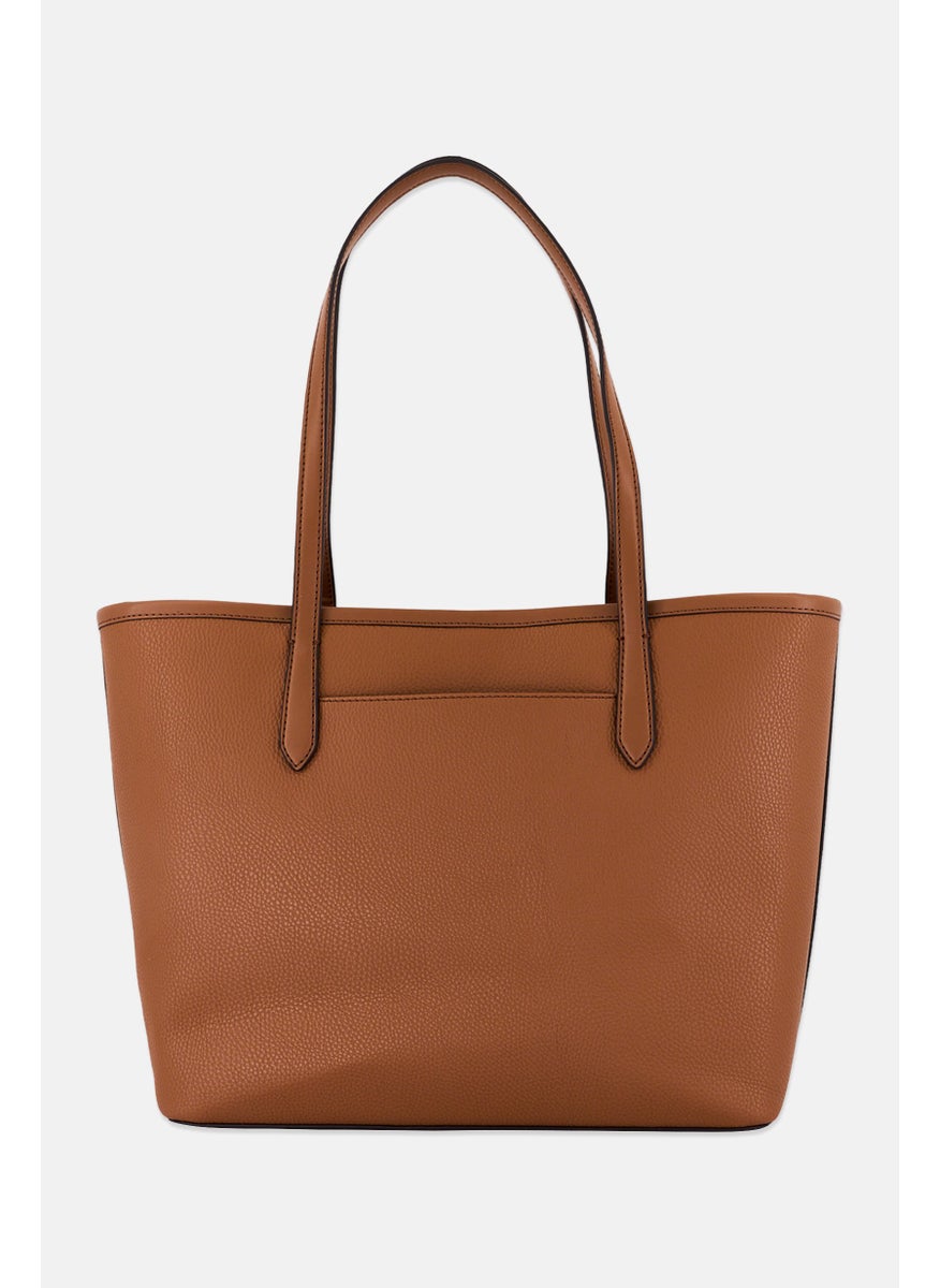 Women Brand Logo Tote Bag 30 H x 41 L x 13 W cm With Card Holder, Brown