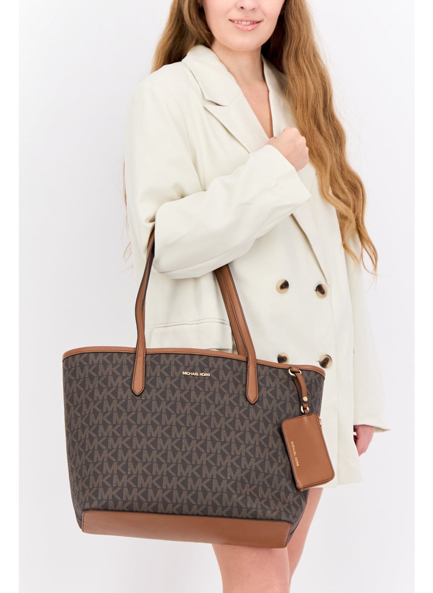 Women Brand Logo Tote Bag 29 H x 40 L x 12 W cm, Brown