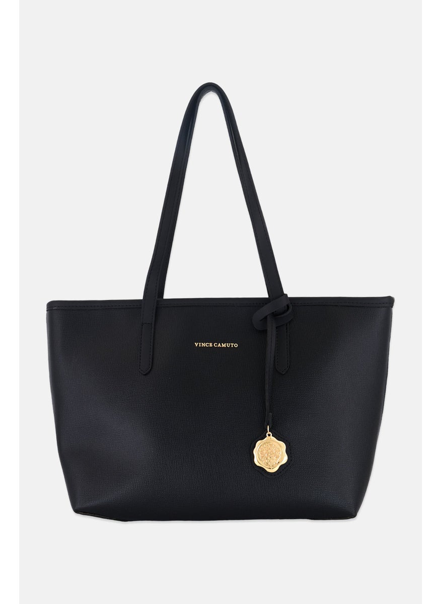 Women Taormina Brand Logo Tote Bag 25 H x 31 L x 11 W cm, Black