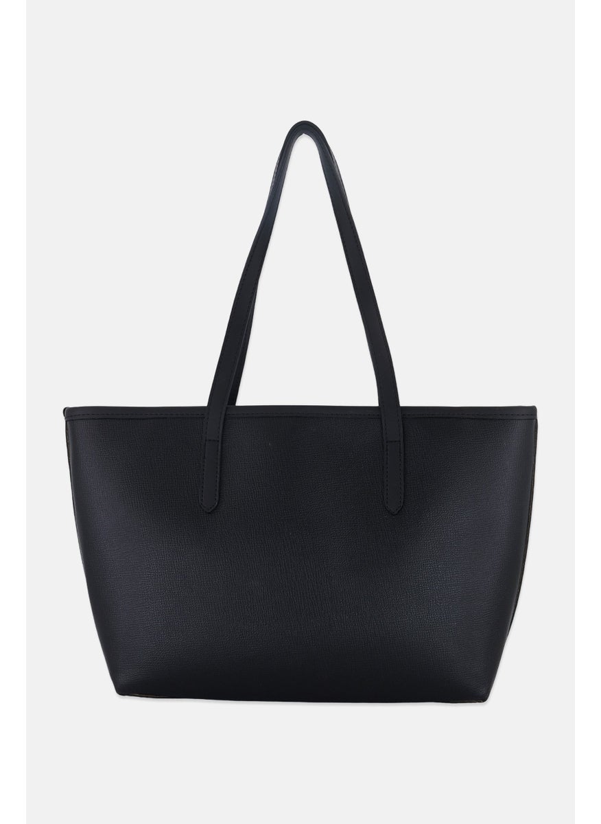 Women Taormina Brand Logo Tote Bag 25 H x 31 L x 11 W cm, Black