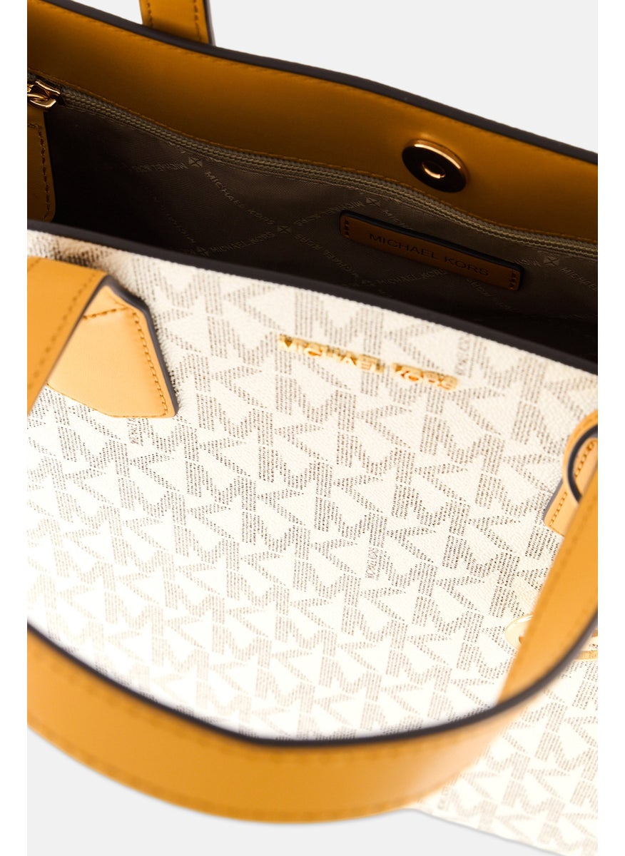 Women Brand Logo Maple Tote Bag 36 H x 36 L x 15 W cm, Beige