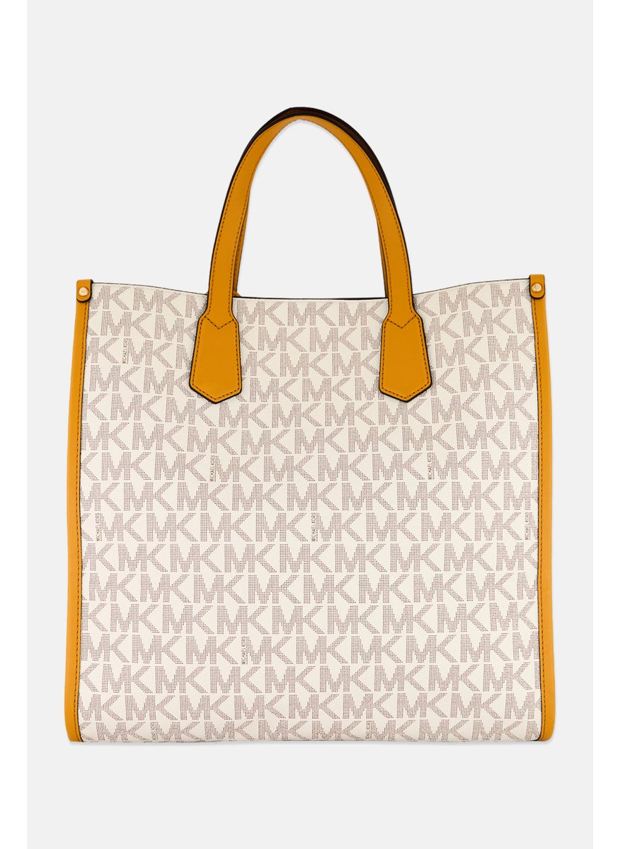 Women Brand Logo Maple Tote Bag 36 H x 36 L x 15 W cm, Beige