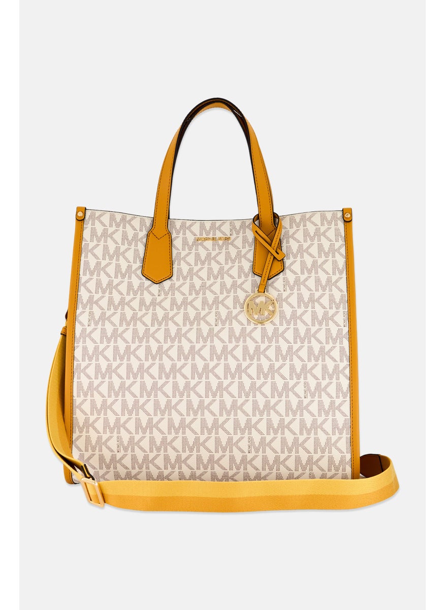 Women Brand Logo Maple Tote Bag 36 H x 36 L x 15 W cm, Beige